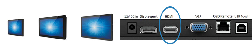 HDMI VGA DisplayPort standard eingebaut Elo Update Open Frame Touchscreens2