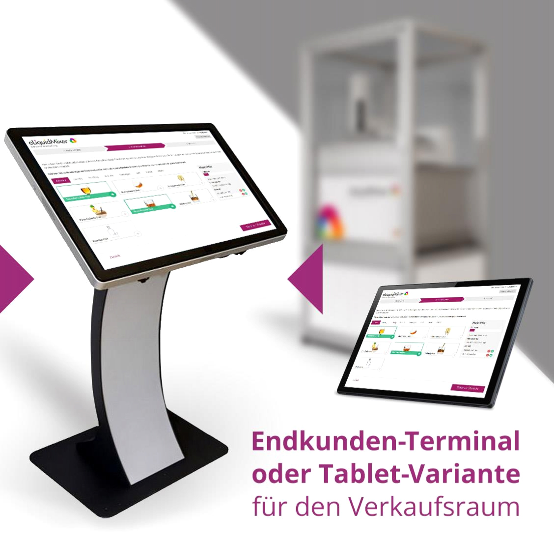 eLiquidMixer GmbH Endkunden Terminal easy pc stand kioskterminal aus dem Hause WES Systeme Electronic