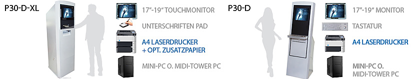 Kioskterminal A4 Drucker Laserdrucker Infoterminal Touchmonitor Tastatur2