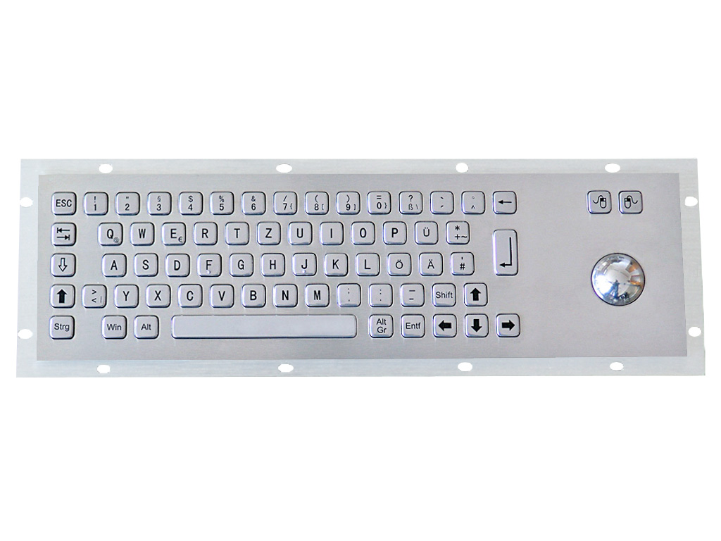 Einbau-Tastatur aus Edelstahl mit Stahl-Ball für Einbau von unten