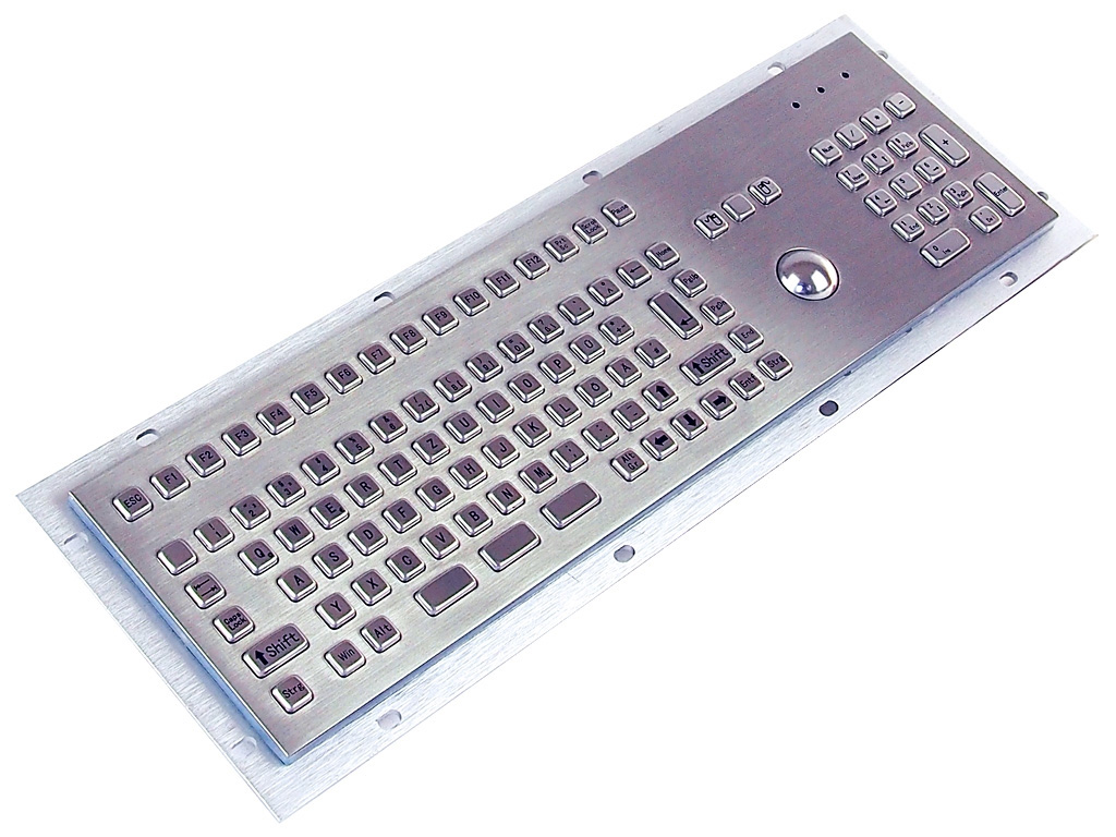 Einbau-Tastatur mit Volllayout und Trackball (Einbau von unten)