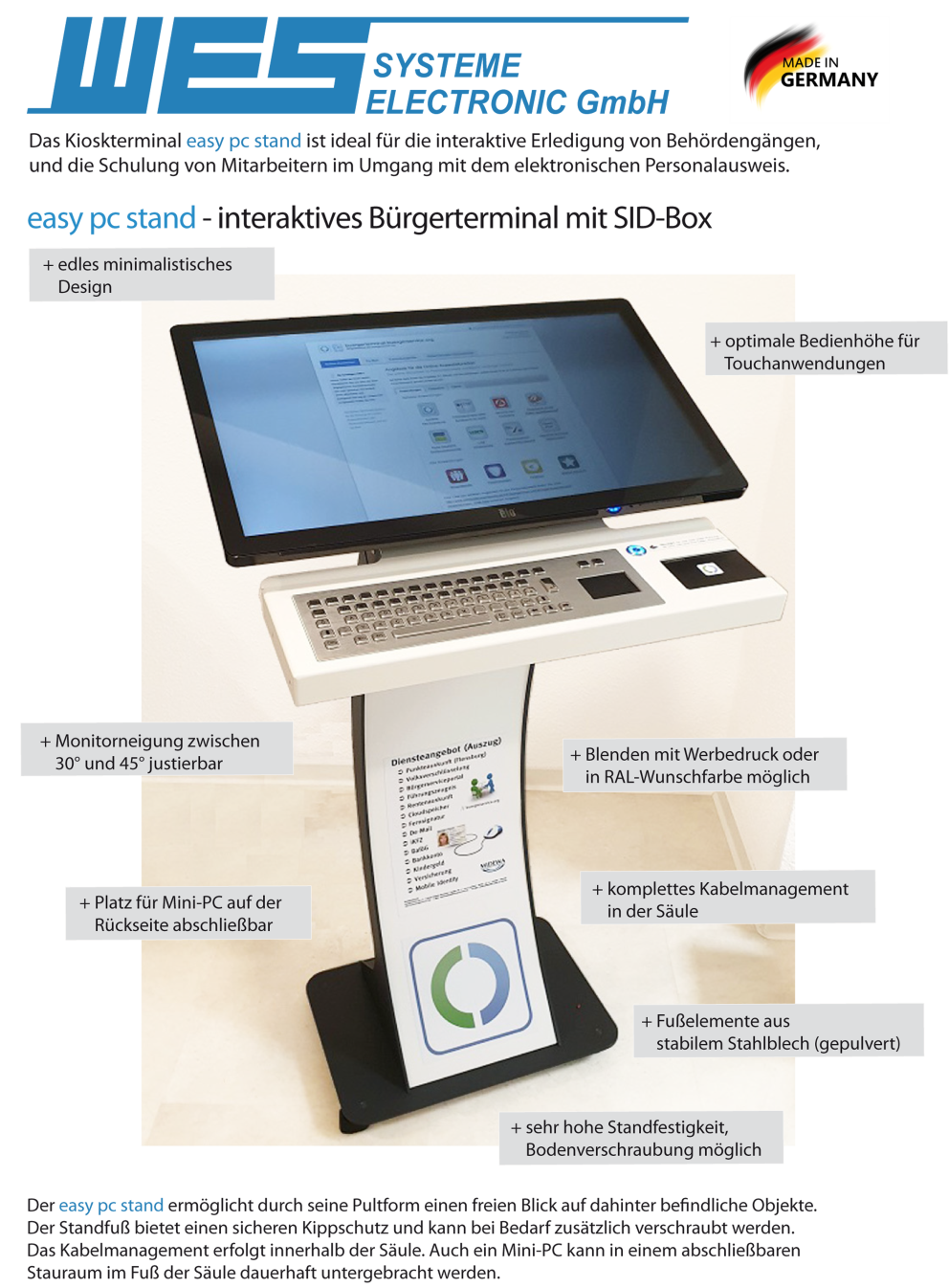Faltblatt easy pc stand Bürger klein