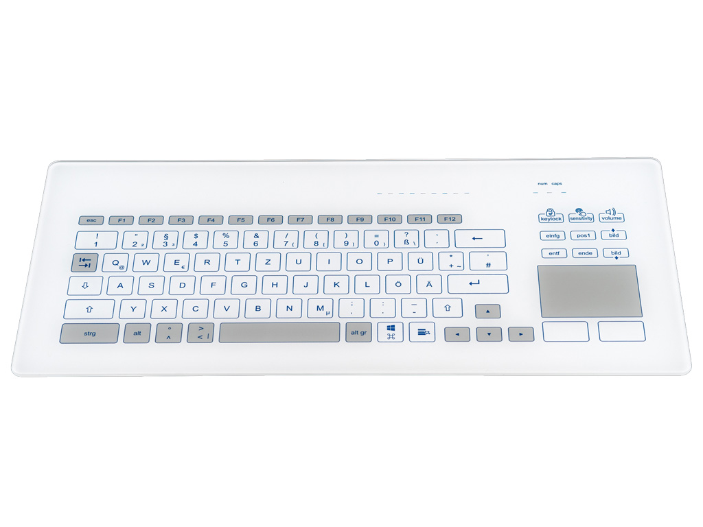 Einbau Glastastatur Touchpad DE weiß EINBAU-O.N