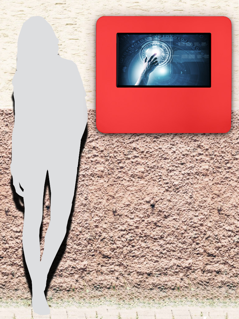 TAWO Outdoor IP65 Wandterminal 24 Zoll Touchscreen High Brightness Frau rot