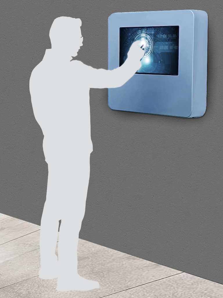 TAWO Outdoor IP65 Wandterminal 24 Zoll Touchscreen High Brightness blau grau 2